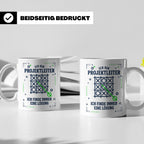 Projektleiter Tasse mit Spruch Ich finde eine Lösung lustige – Weiß [farbe:weiß]