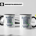 Projektleiter Tasse mit Spruch Ich finde eine Lösung lustige – Schwarz [farbe:schwarz]