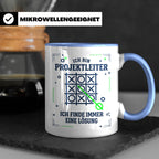 Projektleiter Tasse mit Spruch Ich finde eine Lösung lustige – Blau [farbe:blau]