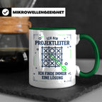 Projektleiter Tasse mit Spruch Ich finde eine Lösung lustige – Grün [farbe:grün]