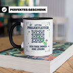 Projektleiter Tasse mit Spruch Ich finde eine Lösung lustige – Schwarz [farbe:schwarz]