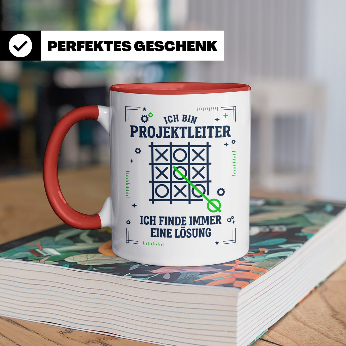 Projektleiter Tasse mit Spruch Ich finde eine Lösung lustige – Rot [farbe:rot]