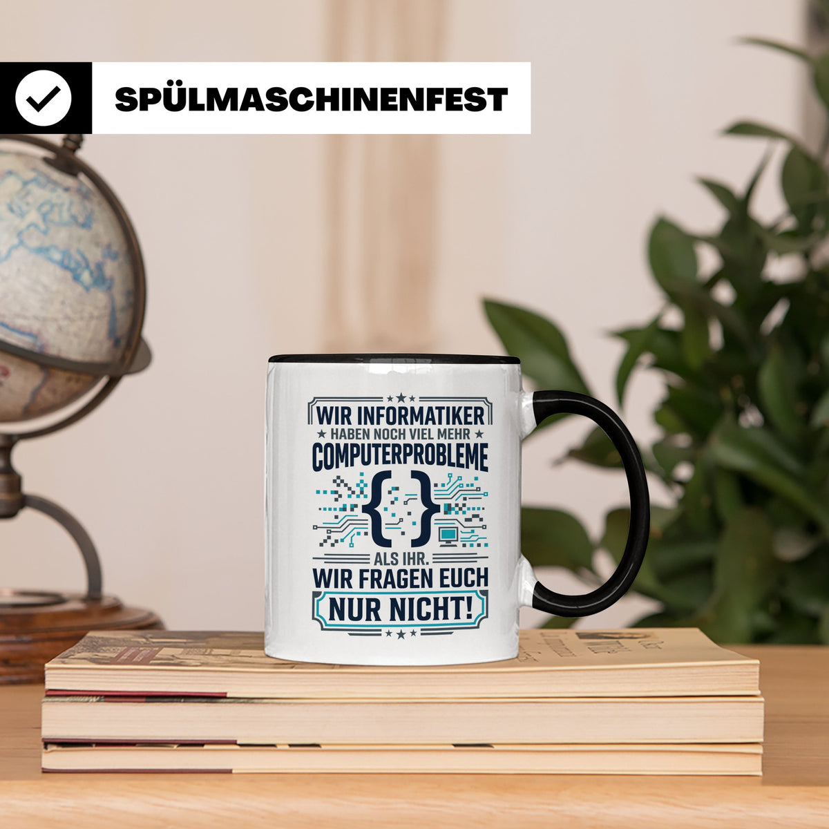 Informatiker Tasse mit Spruch | Geschenk für Programmierer E – Schwarz [farbe:schwarz]