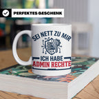 Admin Rechte Tasse lustig für IT Administrator & Nerd. Gesch – Weiß [farbe:weiß]