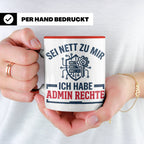 Admin Rechte Tasse lustig für IT Administrator & Nerd. Gesch – Rot [farbe:rot]