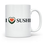 I Love Sushi Tasse mit Herz Maki Motiv lustiges Geschenk für – Weiß [farbe:weiß]