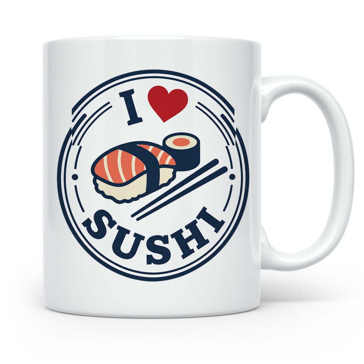 Sushi Tasse I Love Sushi Spruch | Japanische Küche Geschenk  – Weiß [farbe:weiß]