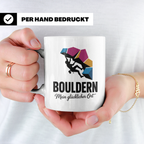 Bouldern Tasse - Mein Glücklicher Ort - Kletterhalle, Boulde – Weiß [farbe:weiß]