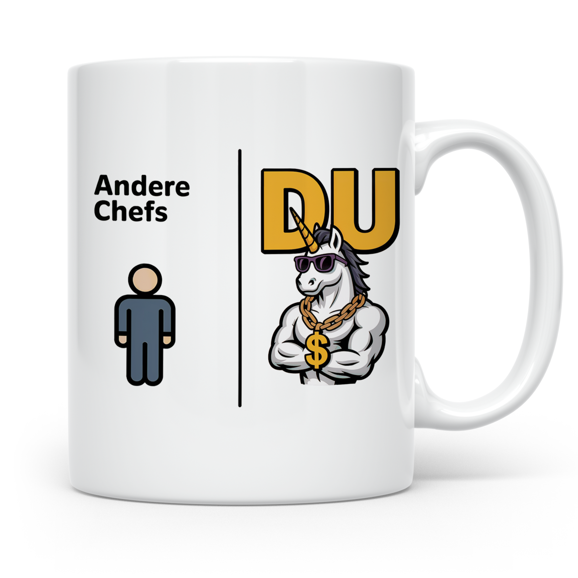 Chef Tasse - Boss Einhorn Motiv - Vergleich zu Anderen - Büro Geschenk - Spruch Geschenkidee für Führungskräfte mit Humor