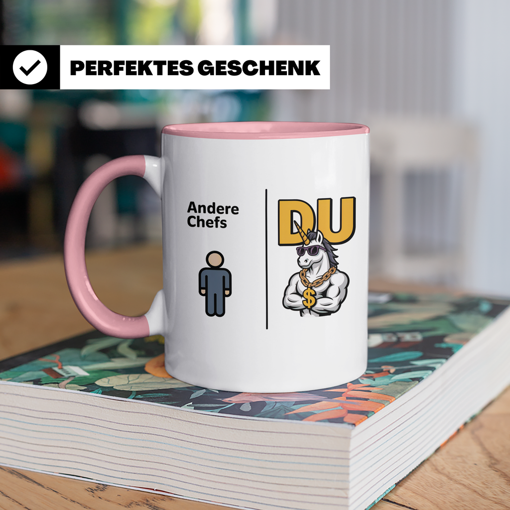 Chef Tasse - Boss Einhorn Motiv - Vergleich zu Anderen - Büro Geschenk - Spruch Geschenkidee für Führungskräfte mit Humor