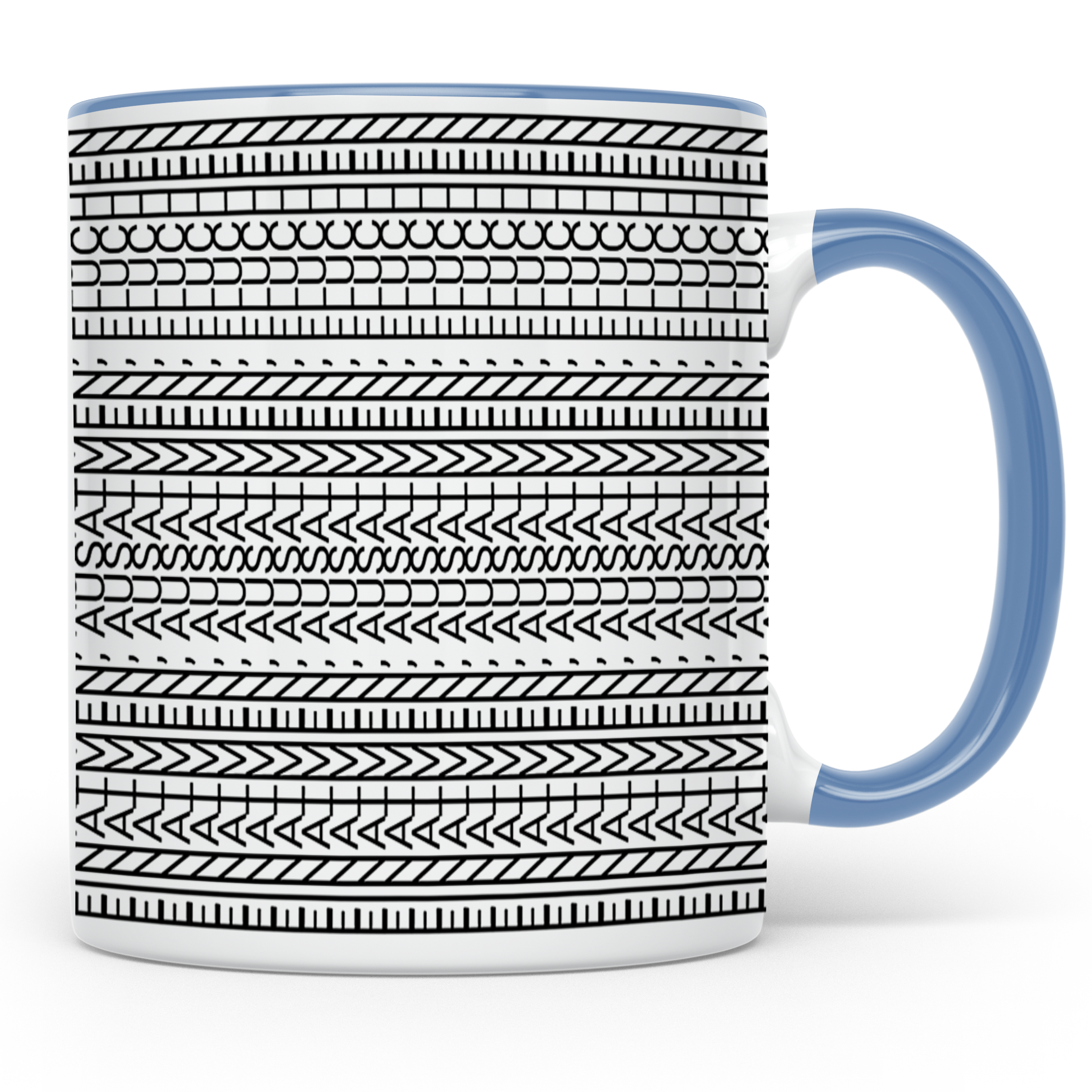 Einatmen Ausatmen Fluchen Tasse Lustig Spruch Kaffeetasse Bü – Blau Szene1 [farbe:blau]