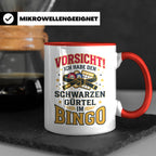 Bingo Tasse lustiger Spruch Schwarzer Gürtel im Bingo Kaffee – Rot [farbe:rot]