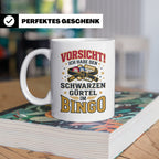 Bingo Tasse lustiger Spruch Schwarzer Gürtel im Bingo Kaffee – Weiß [farbe:weiß]