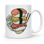 Sushi Tasse mit Nigiri Ramen Motiv Japanische Welle Design K – Weiß [farbe:weiß]