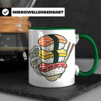 Sushi Tasse mit Nigiri Ramen Motiv Japanische Welle Design K – Grün [farbe:grün]