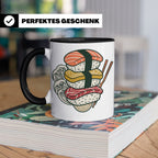 Sushi Tasse mit Nigiri Ramen Motiv Japanische Welle Design K – Schwarz [farbe:schwarz]