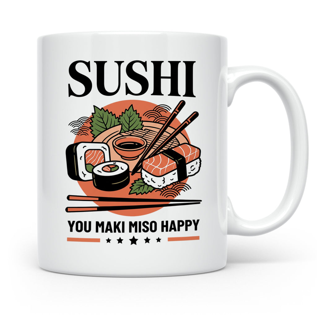 Sushi Tasse mit Spruch You Maki Miso Happy lustig Japanische – Weiß [farbe:weiß]