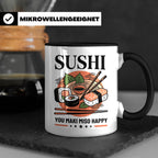 Sushi Tasse mit Spruch You Maki Miso Happy lustig Japanische – Schwarz [farbe:schwarz]