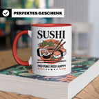 Sushi Tasse mit Spruch You Maki Miso Happy lustig Japanische – Rot [farbe:rot]