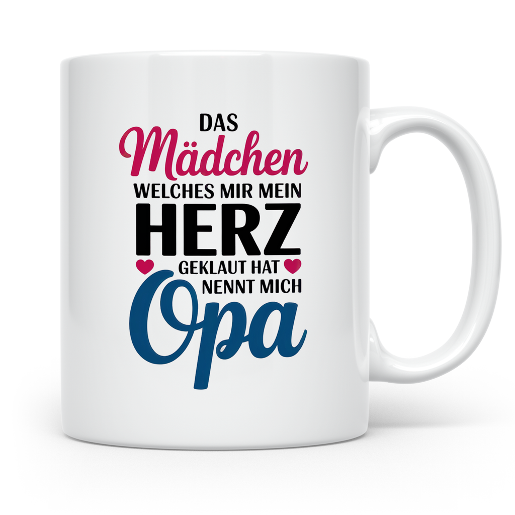Opa Tasse - Das Mädchen, welches mein Herz geklaut hat - Ges – Weiß [farbe:weiß]