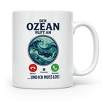 Taucher Tasse mit Telefon Spruch - Lustiger Spruch Geschenk  – Weiß [farbe:weiß]