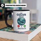 Taucher Tasse mit Telefon Spruch - Lustiger Spruch Geschenk  – Schwarz [farbe:schwarz]