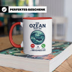 Taucher Tasse mit Telefon Spruch - Lustiger Spruch Geschenk  – Rot [farbe:rot]