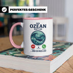 Taucher Tasse mit Telefon Spruch - Lustiger Spruch Geschenk  – Rosa [farbe:rosa]