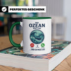 Taucher Tasse mit Telefon Spruch - Lustiger Spruch Geschenk  – Grün [farbe:grün]