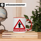 Achtung Gepfarr Tasse mit lustigem Spruch über Pfarrer und K – Rot [farbe:rot]