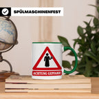 Achtung Gepfarr Tasse mit lustigem Spruch über Pfarrer und K – Grün [farbe:grün]
