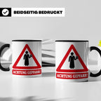 Achtung Gepfarr Tasse mit lustigem Spruch über Pfarrer und K – Schwarz [farbe:schwarz]