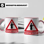 Achtung Gepfarr Tasse mit lustigem Spruch über Pfarrer und K – Rosa [farbe:rosa]