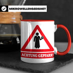 Achtung Gepfarr Tasse mit lustigem Spruch über Pfarrer und K – Rot [farbe:rot]