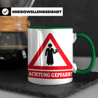 Achtung Gepfarr Tasse mit lustigem Spruch über Pfarrer und K – Grün [farbe:grün]