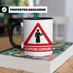 Achtung Gepfarr Tasse mit lustigem Spruch über Pfarrer und K – Schwarz [farbe:schwarz]