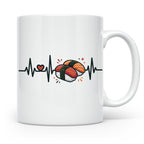 Sushi Tasse Herzschlag EKG - Kaffeetasse für Sushi Liebhaber – Weiß [farbe:weiß]
