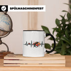 Sushi Tasse Herzschlag EKG - Kaffeetasse für Sushi Liebhaber – Schwarz [farbe:schwarz]