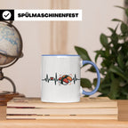 Sushi Tasse Herzschlag EKG - Kaffeetasse für Sushi Liebhaber – Blau [farbe:blau]