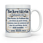 Sekretärin Tasse mit lustiger Worterklärung - Geschenkidee f – Weiß [farbe:weiß]