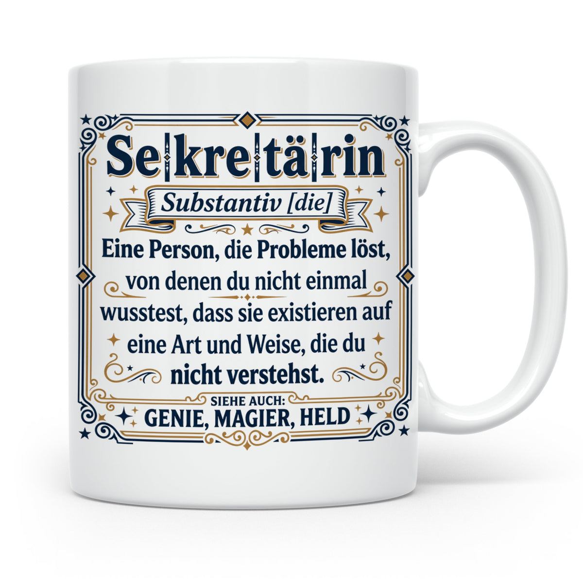 Sekretärin Tasse mit lustiger Worterklärung - Geschenkidee f – Weiß [farbe:weiß]