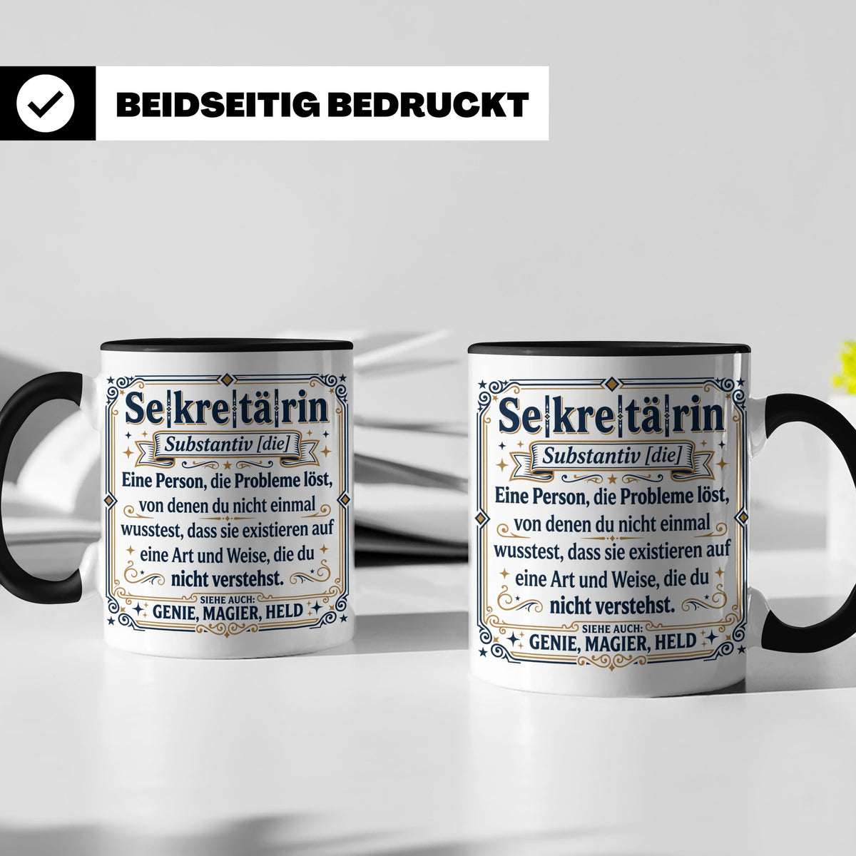 Sekretärin Tasse mit lustiger Worterklärung - Geschenkidee f – Schwarz [farbe:schwarz]