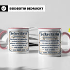Sekretärin Tasse mit lustiger Worterklärung - Geschenkidee f – Rosa [farbe:rosa]