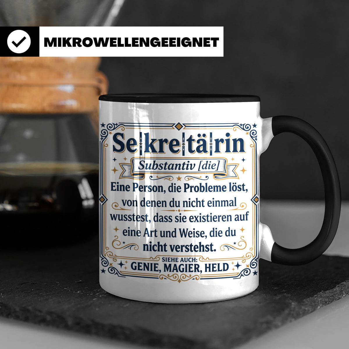 Sekretärin Tasse mit lustiger Worterklärung - Geschenkidee f – Schwarz [farbe:schwarz]