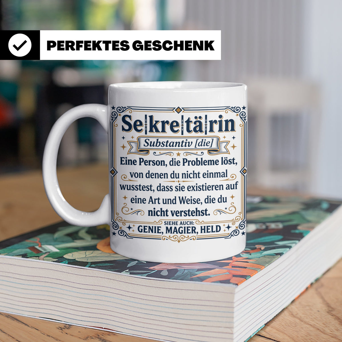 Sekretärin Tasse mit lustiger Worterklärung - Geschenkidee f – Weiß [farbe:weiß]