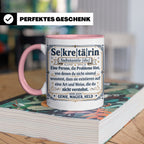 Sekretärin Tasse mit lustiger Worterklärung - Geschenkidee f – Rosa [farbe:rosa]