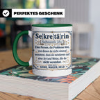 Sekretärin Tasse mit lustiger Worterklärung - Geschenkidee f – Grün [farbe:grün]