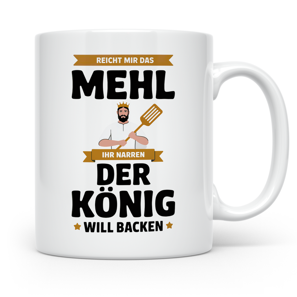 Bäcker König Kaffeetasse - Chefkoch, Backen, Hobbybäcker Tas – Weiß [farbe:weiß]