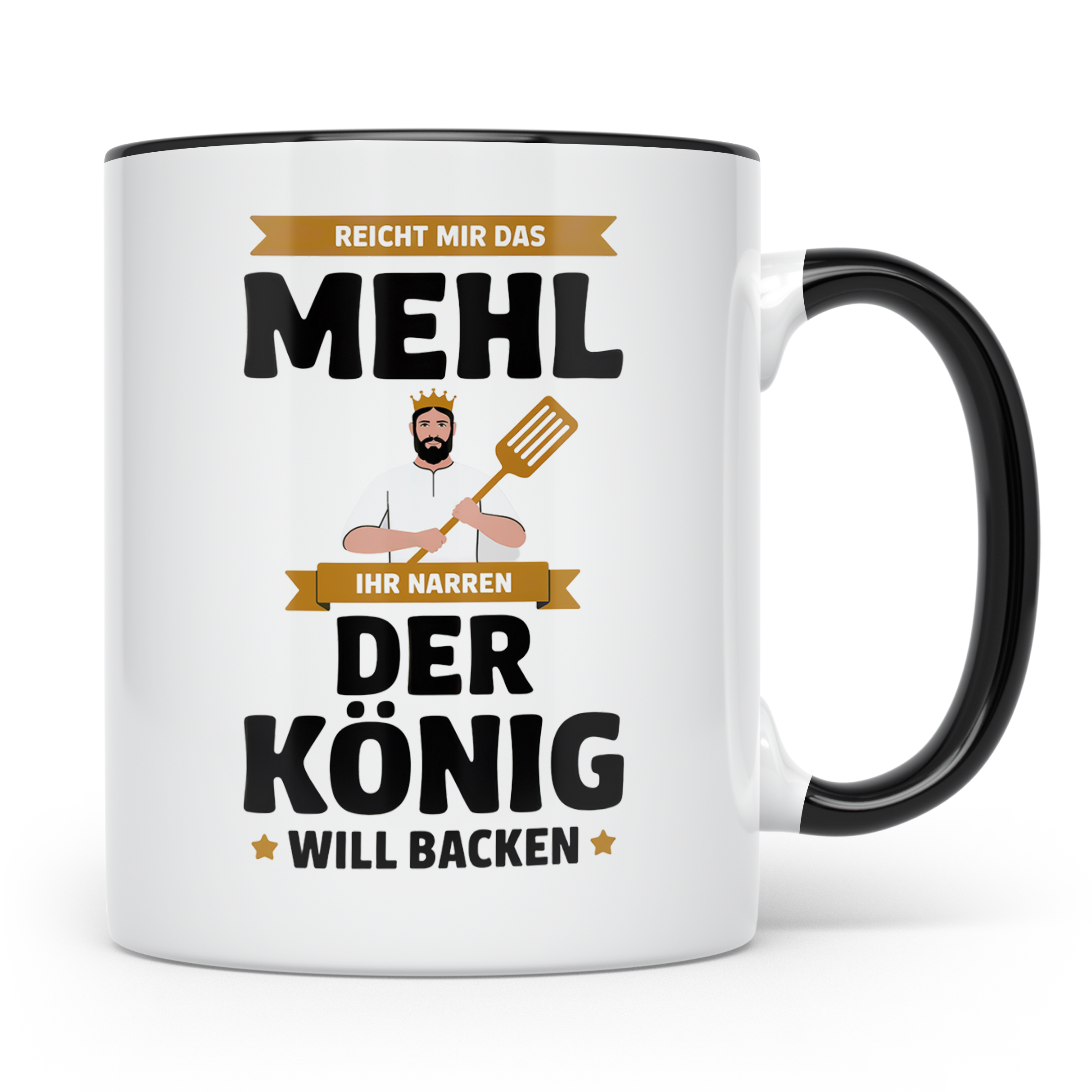 Bäcker König Kaffeetasse - Chefkoch, Backen, Hobbybäcker Tas – Schwarz [farbe:schwarz]