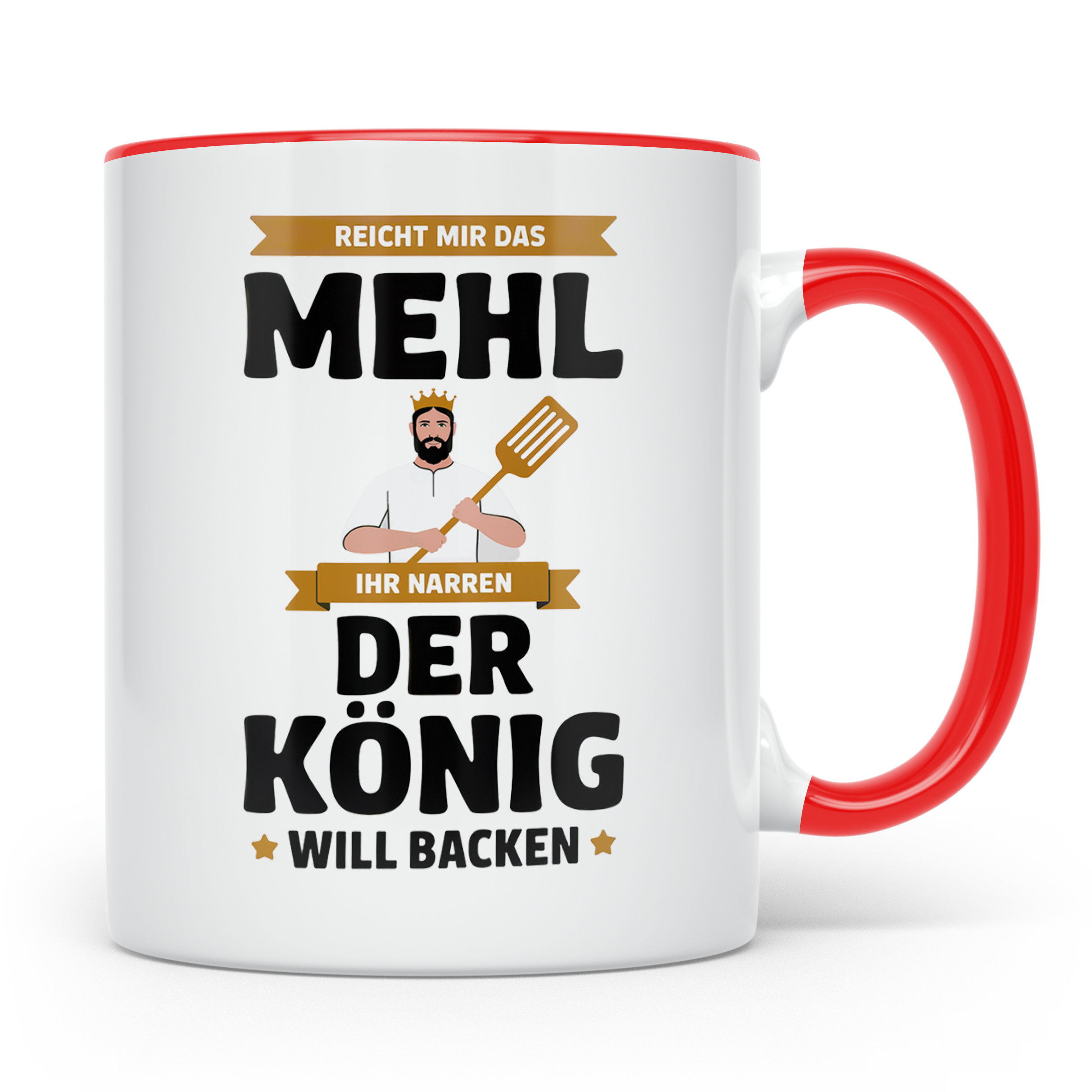 Bäcker König Kaffeetasse - Chefkoch, Backen, Hobbybäcker Tas – Rot [farbe:rot]